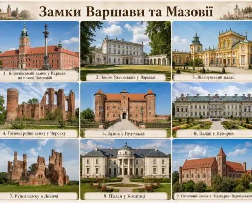 Найкращі замки у Варшаві та біля Варшави